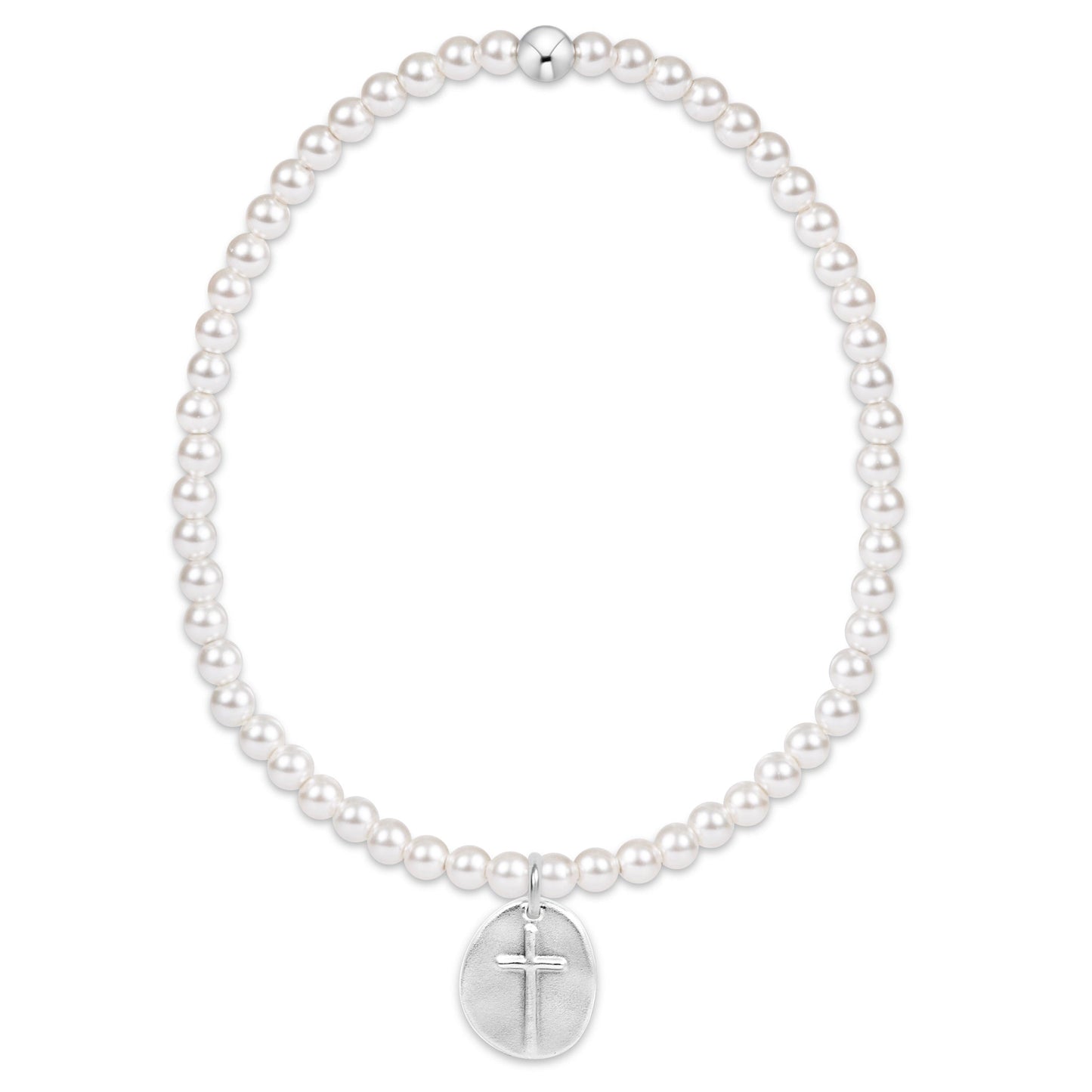 classic pearl 3mm bead bracelet - inspire small sterling charm