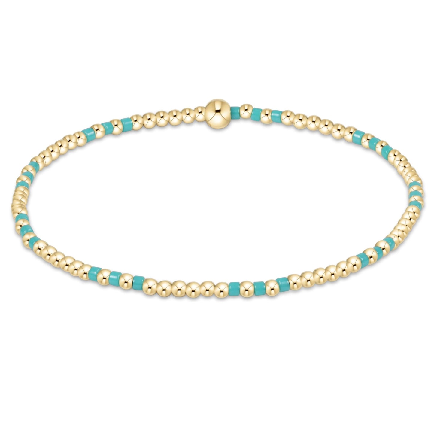 Hope Joy Pattern 2mm Bead Bracelet - Turquoise