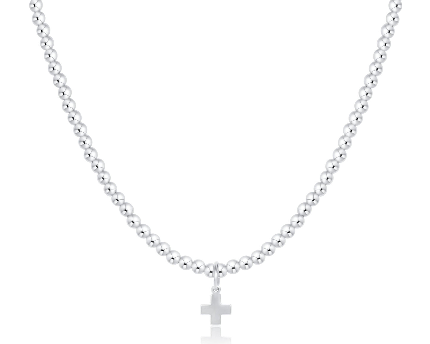 Choker Classic Sterling 3mm Bead - Signature Cross Sterling Charm