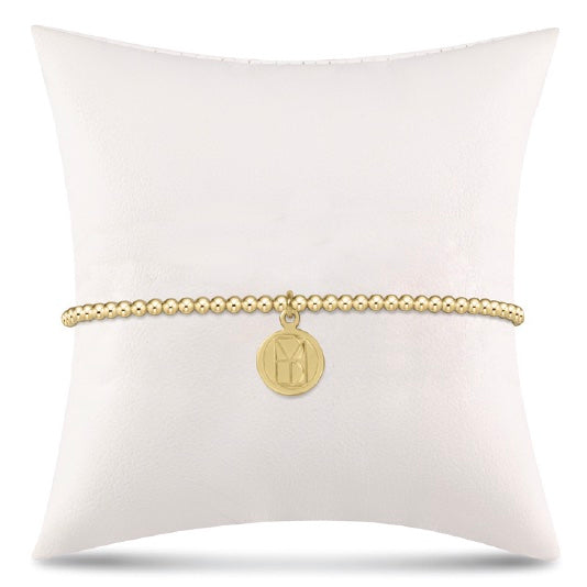 Classic Gold 2mm Bead Bracelet- be you. Small Gold Disc