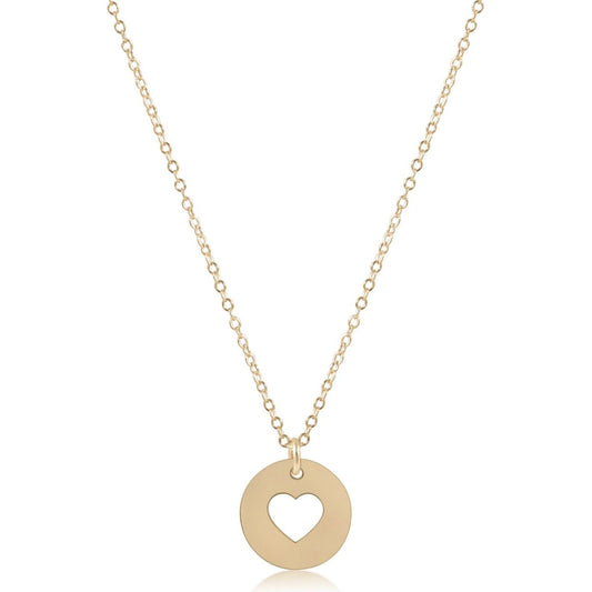 16" Necklace Gold - Love Gold Disc