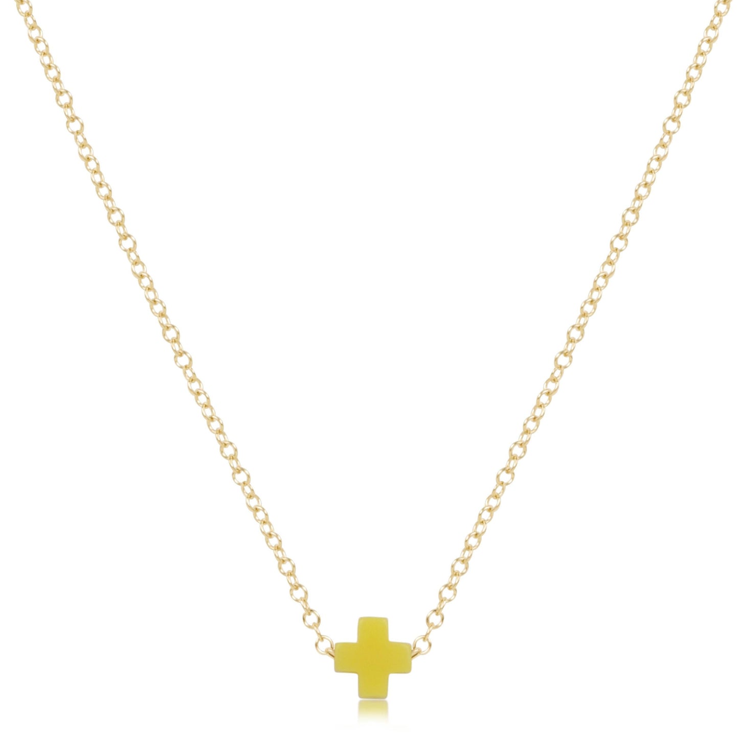 16" Necklace Gold - Signature Cross Small
