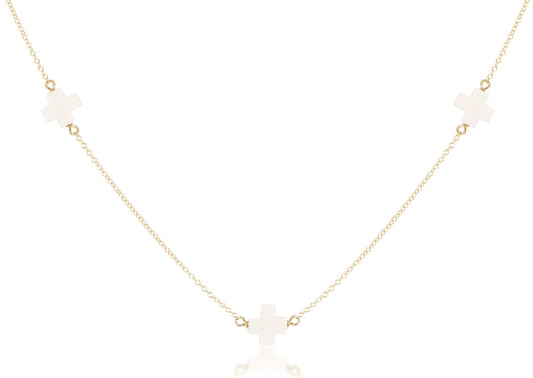 Choker Simplicity Chain Gold - Signature Cross Off-White