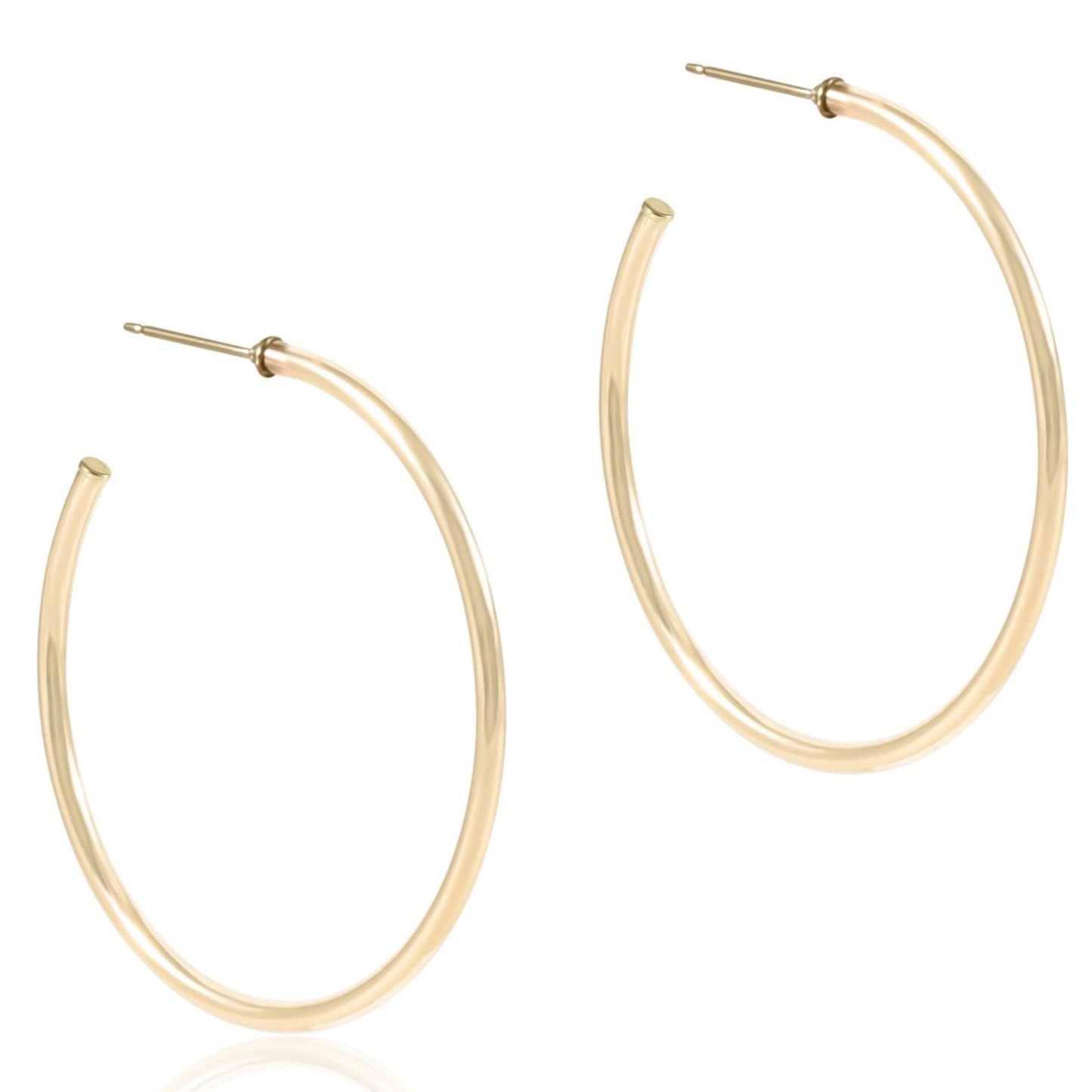 Round Gold 1.75" Post Hoop - 2mm - Smooth