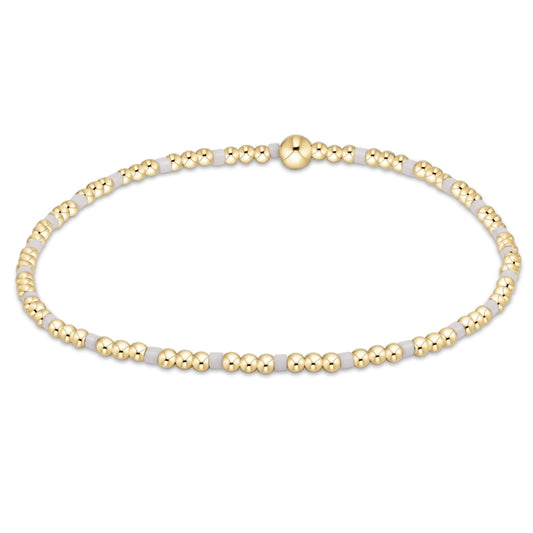 Hope Sincerity Pattern 2mm Bead Bracelet - White
